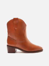 Bota Western Marrom Arezzo Couro Cano Curto Alícia