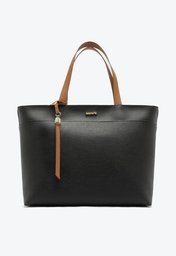 Bolsa Shopping Preta Anacapri Grande Alça Marrom Bag Charm
