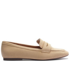 Mocassim Madri Bico Quadrado Bege