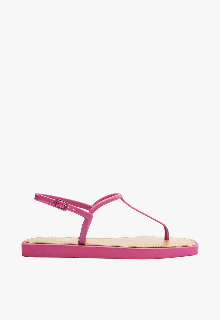 Sandália Rasteira Roxa Brizza  Slim Square