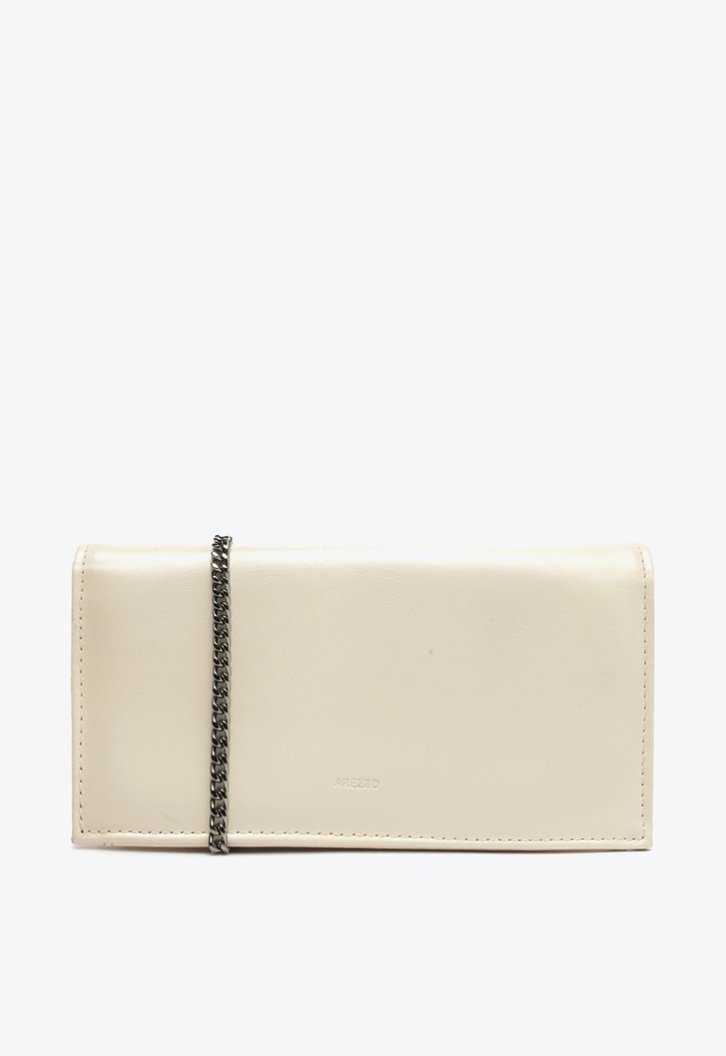 Bolsa Clutch Off-white Arezzo Couro Luana Pequena