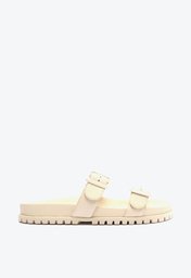 Rasteira Off-White Arezzo Couro Tratorada Tiras