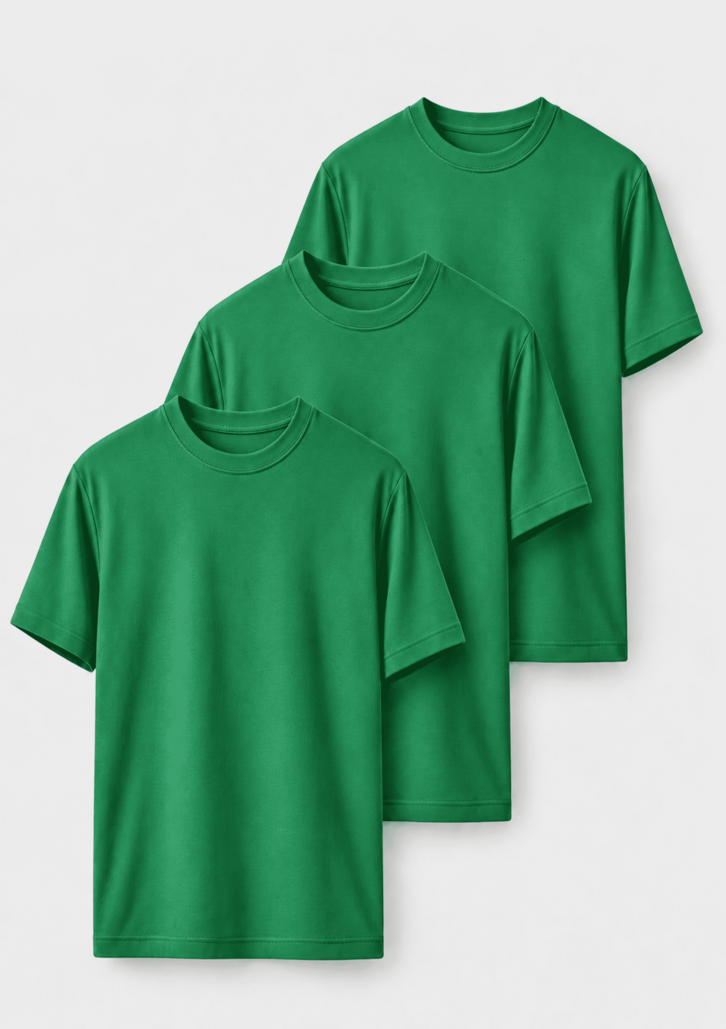 Kit 3 Camisetas Verdes Hering Básicas Masculinas Manga Curta Slim