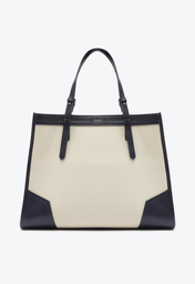 Bolsa Shopping Azul Schutz Grande Susan Lona Couro