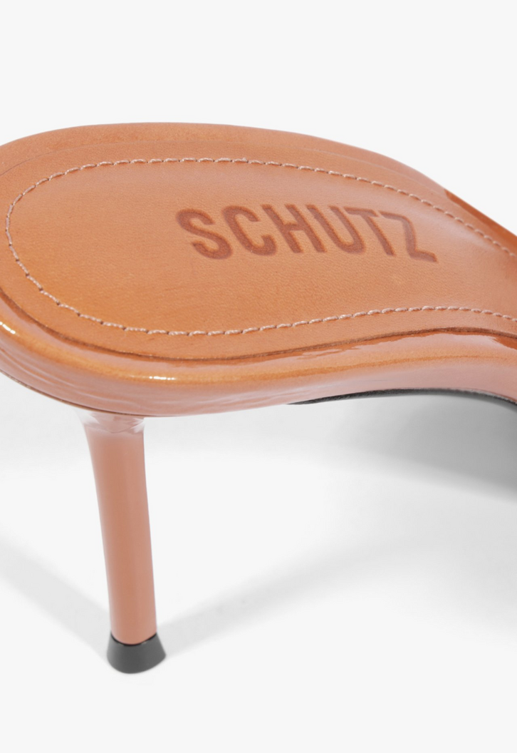 Tamanco Schutz Mule Sally Couro Marrom | ZZ MALL