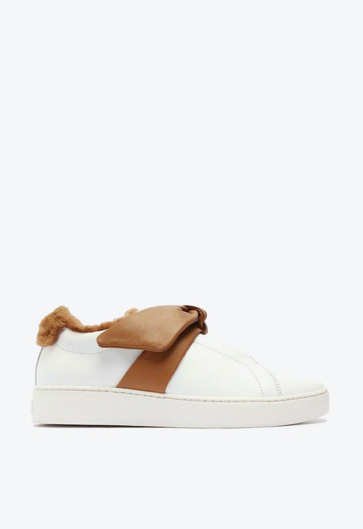 Asymmetric Clarita Sneaker Shearling Cognac