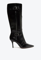 Bota Preta Arezzo Couro Cano Longo Hazel