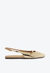 Sapatilha Dourada Anacapri Slingback Specchio Tira Fechamento