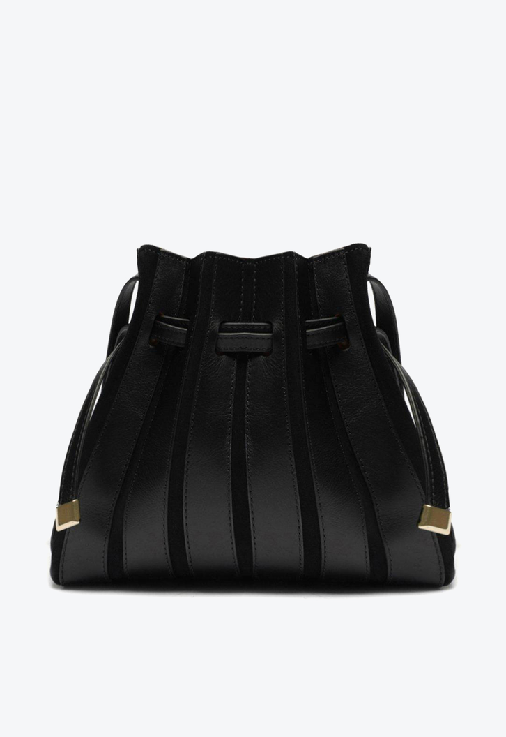 Bolsa Bucket Preta Arezzo Couro Parioli Pequena
