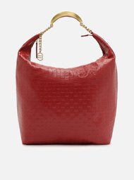 Bolsa Hobo Vermelha Arezzo Couro Tressê Grande Silvia Braz