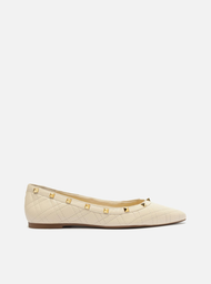 Sapatilha Off-White Arezzo Matelassê Bico Fino Spikes