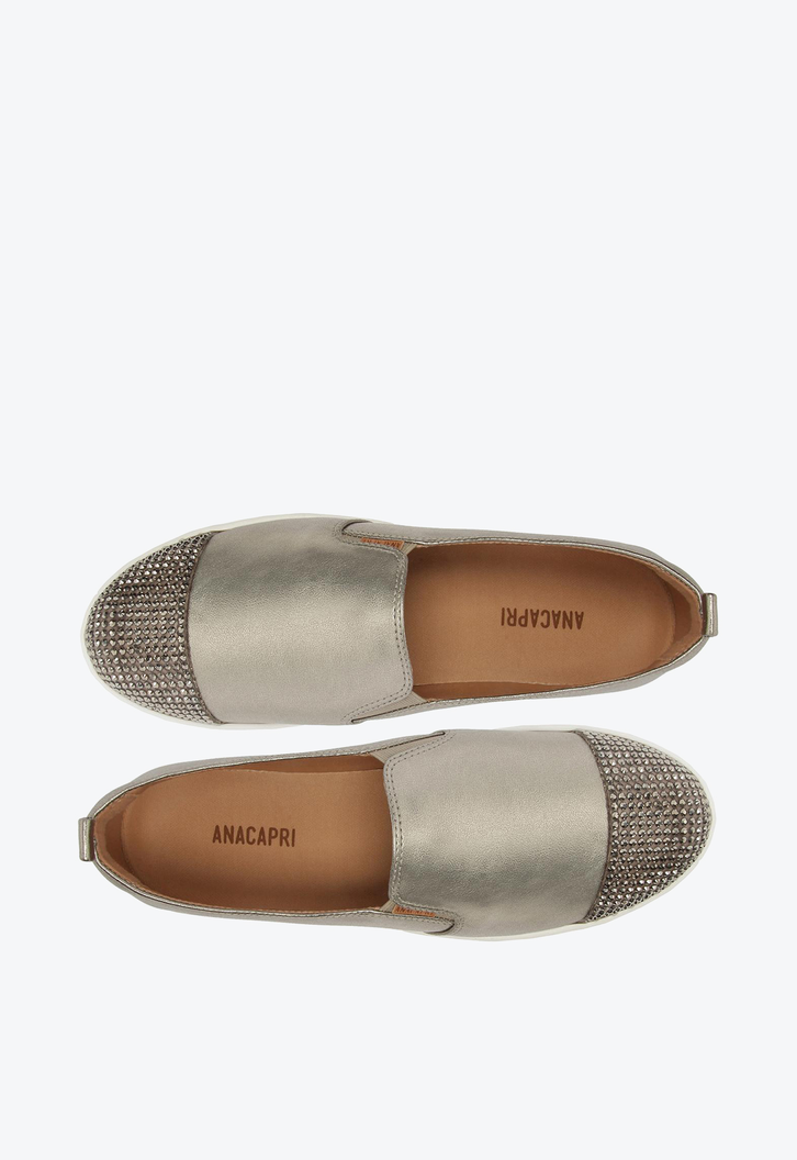 Tênis slip on glam prata velho new arrivals