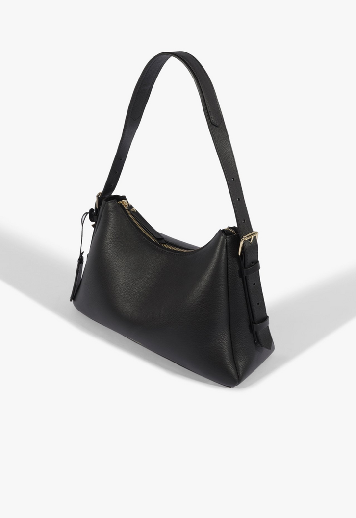 Bolsa Tiracolo Drew Média Couro Preta | ZZ MALL