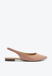 Sapatilha Slingback Bico Fino Rosa