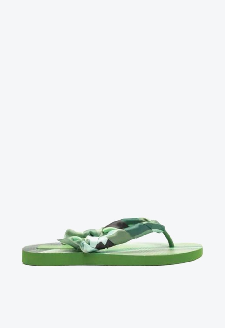 Chinelo De Dedo Verde Brizza  Estampa Tiras Triya