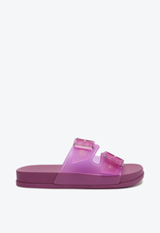 Chinelo Slide Roxo Schutz Fivelas