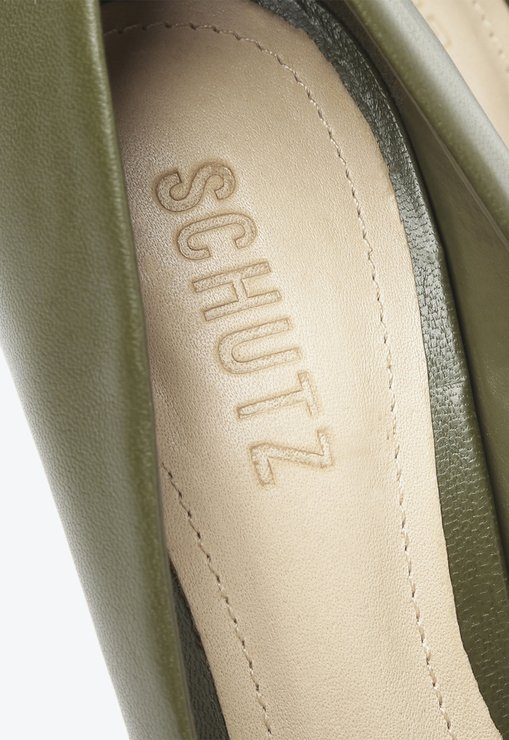Sapato Scarpin Verde Escuro Schutz Salto Fino Alto