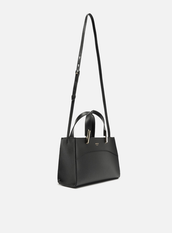 Bolsa Tote Preta Média Alças Metais | ZZ MALL