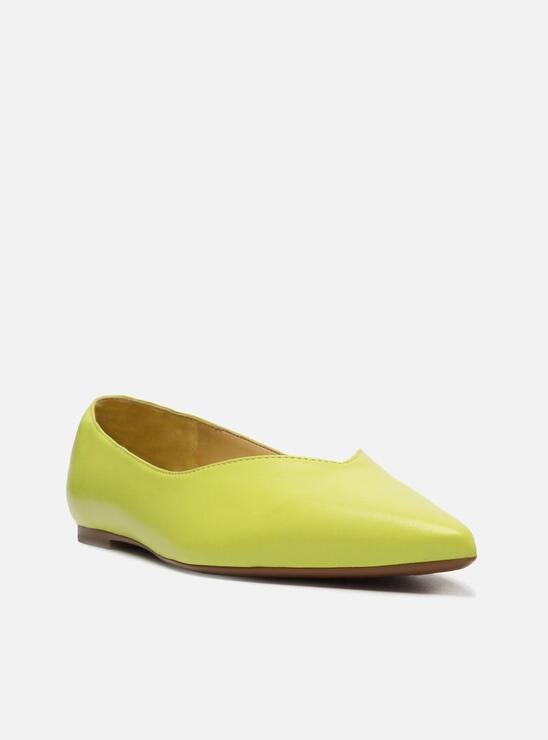 SAPATILHA VERDE LIMA AREZZO COURO BICO FINO