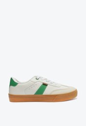 Tênis De Amarrar Branco Verde Anacapri Listra Lateral Camurça