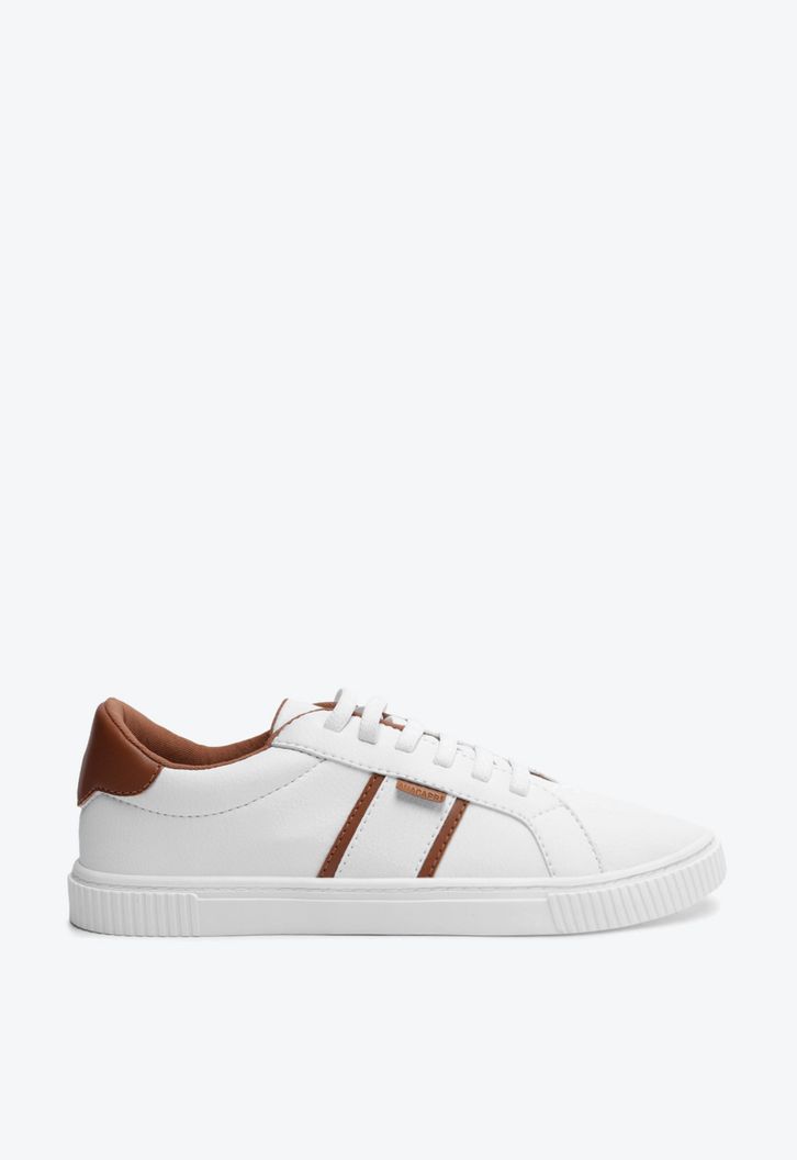 Tênis Branco Anacapri Detalhe Marrom Caramelo