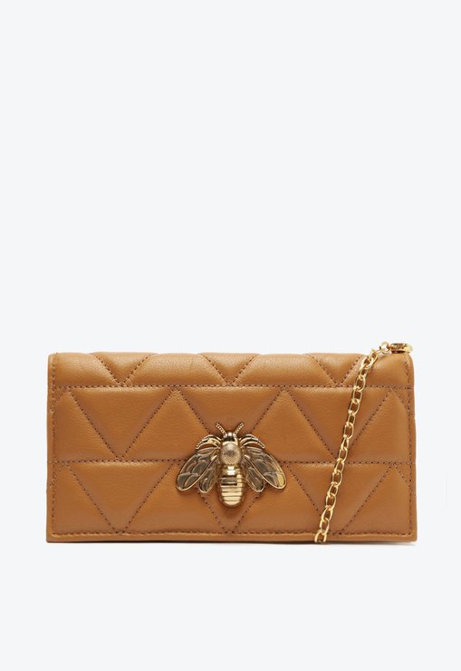Bolsa Carteira Believe Matelassê Couro Marrom