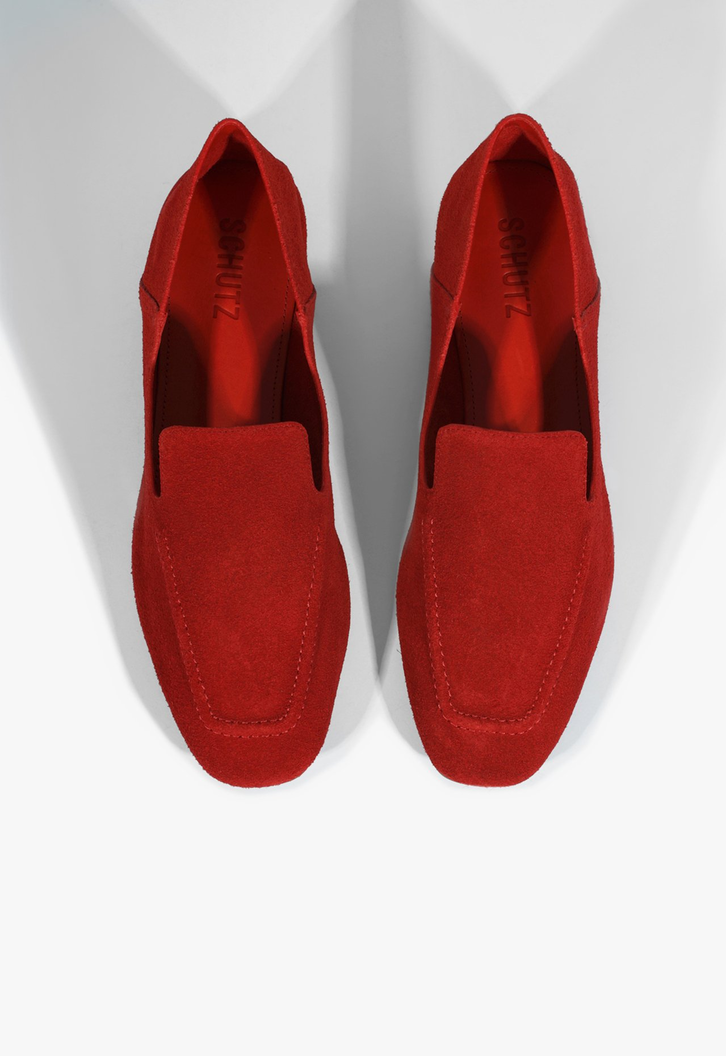 Mocassim Suede Vermelho