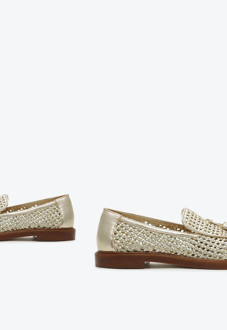 Mocassim Tramado Dourado