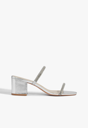 Sandália Mule Prata Schutz Glam
