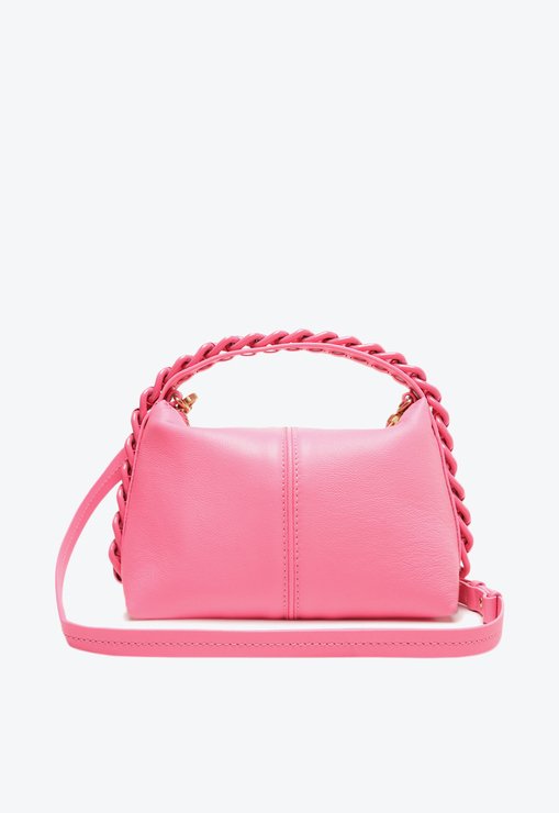 Bolsa Mini Hobo Randall Couro Rosa