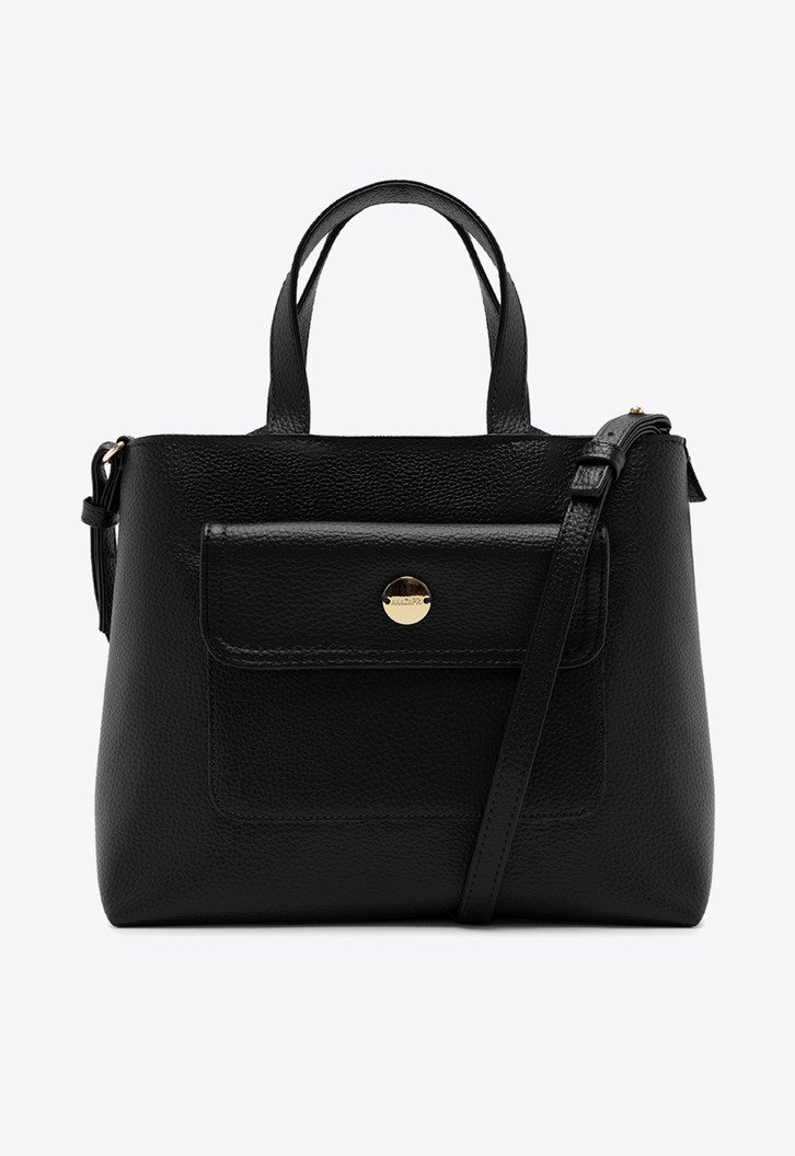 Bolsa Tote Preta Anacapri Grande Com Bolso Work
