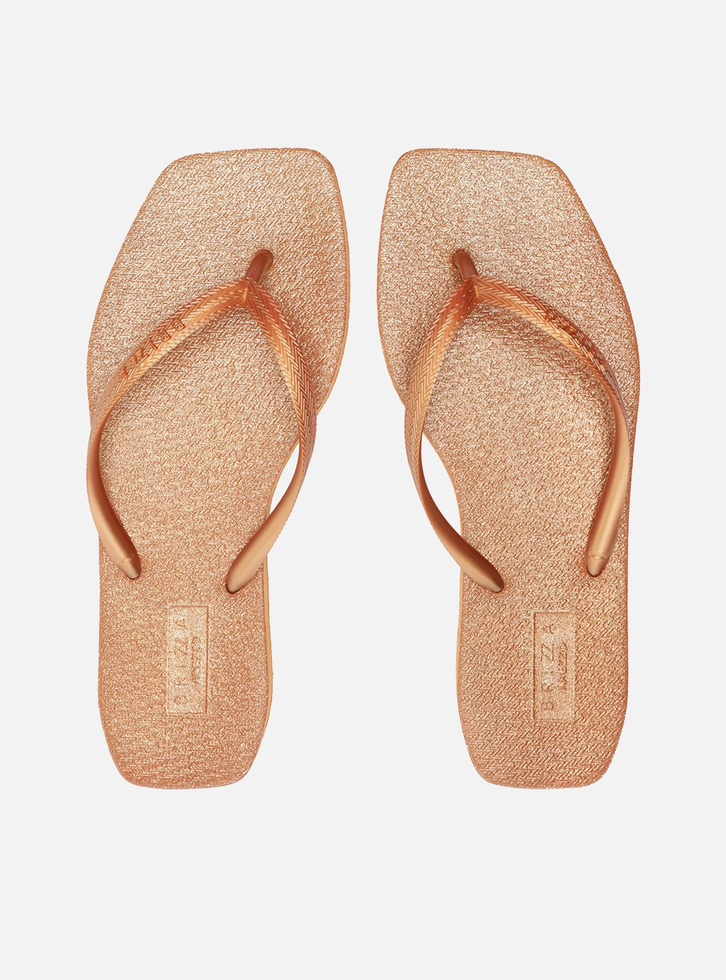 Chinelo de Dedo Laranja Metal Square Brizza