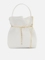 Bolsa Tiracolo Branca Arezzo Couro Pequena Correntes
