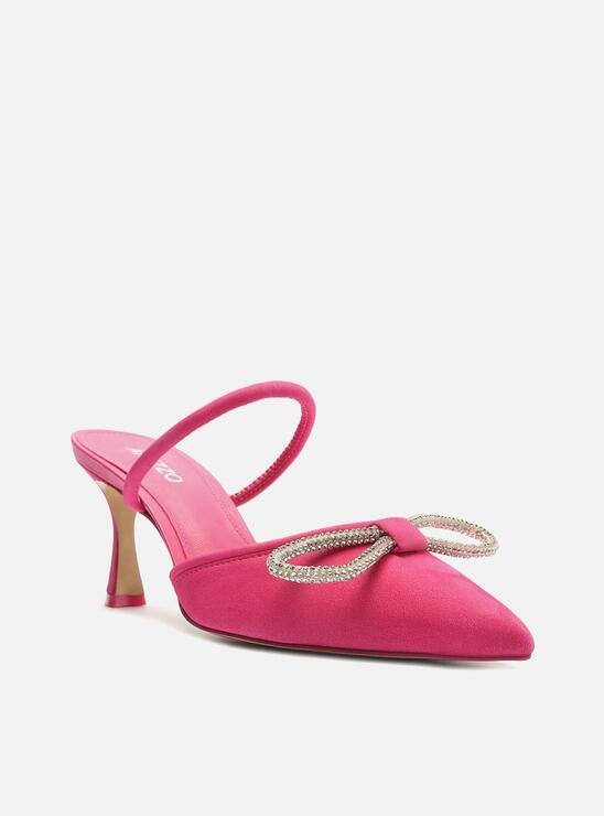 MULE ROSA AREZZO NOBUCK SALTO FINO STRASS AUDREY