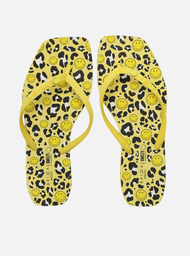 Chinelo de Dedo Amarelo Square Print Smiley