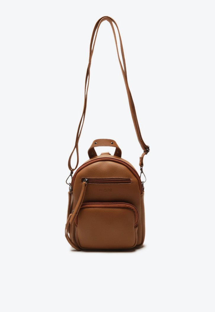Mini Mochila Marrom Zíper