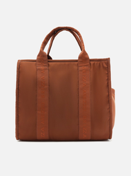 Bolsa Tote Grande Marrom Nylon
