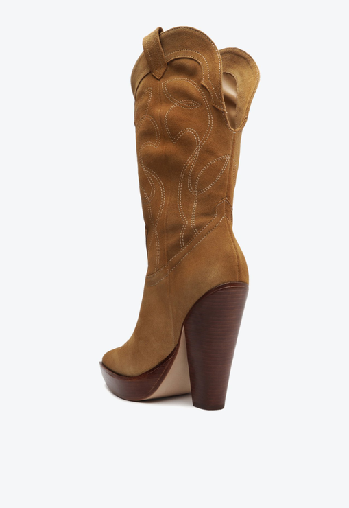 Bota Western Meggy Camurça Caramelo