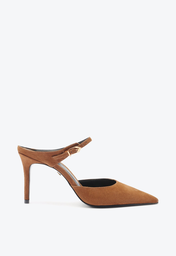 Sapato Mule Marrom Schutz Camurça