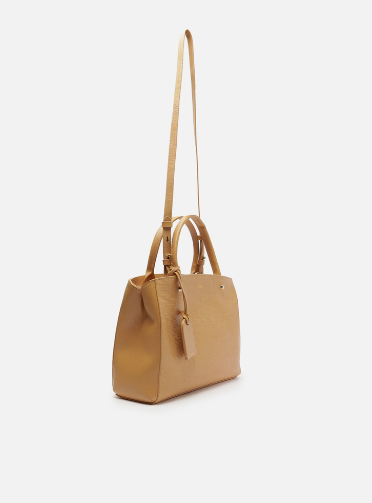 Bolsa Tote Nude Arezzo Couro Wave Bella Média