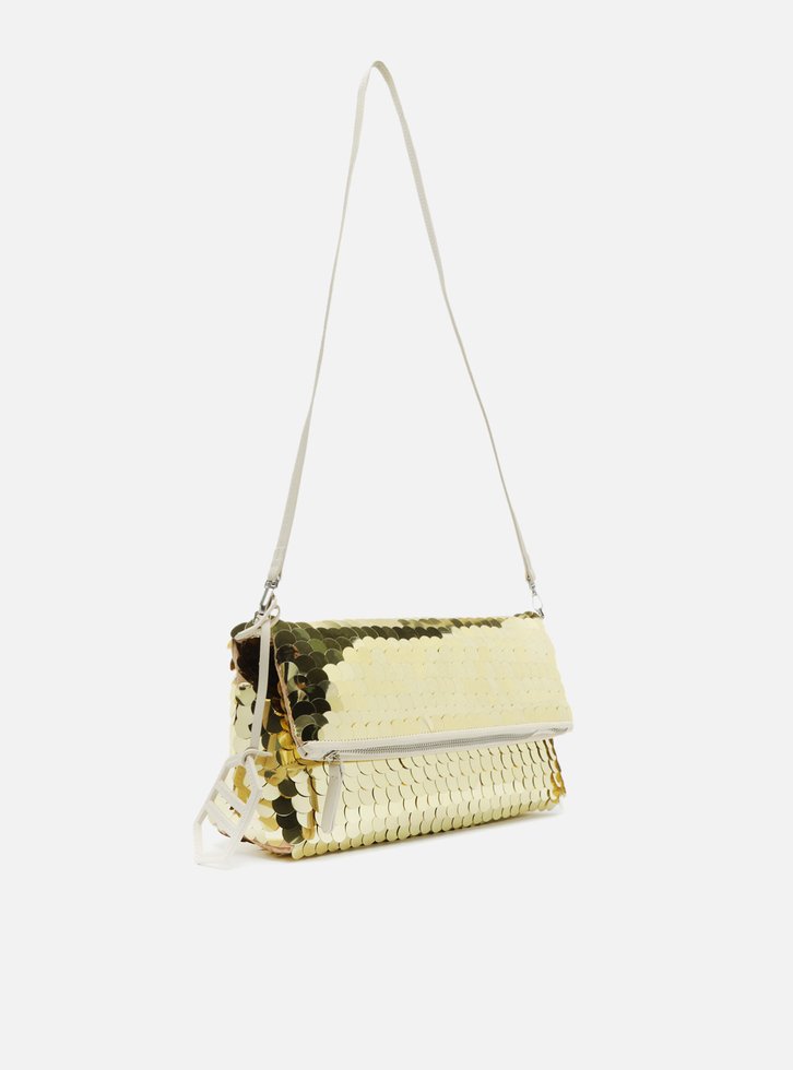 Clutch Dourada Arezzo Média Maxi Paetês