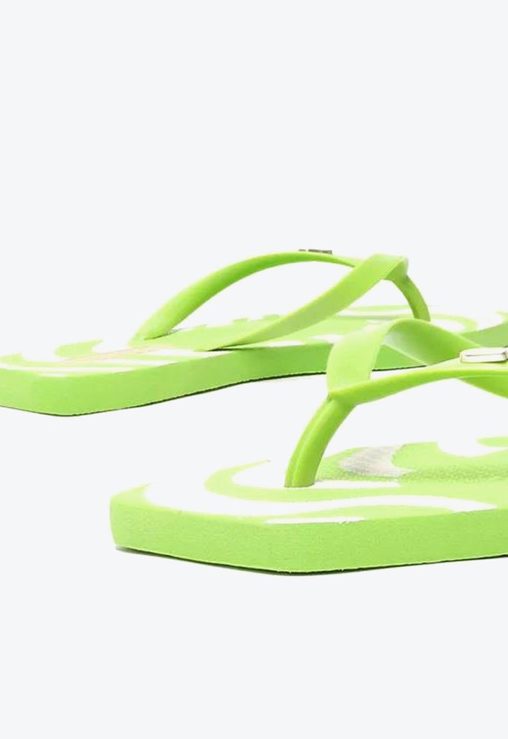 Chinelo De Dedo Verde Estampado Brizza Square E Bag