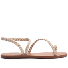 Sandália Tira Trançada De Encaixe Peróla Branca