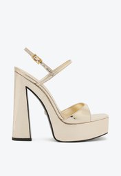 Sandália Dourada Schutz New Wedge Couro