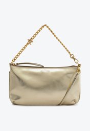 Crossbody Dourada Anacapri Baguete Pequena Corrente Com Aplicação De A