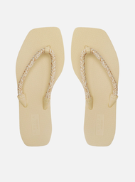 Chinelo Nude Cordão Croche