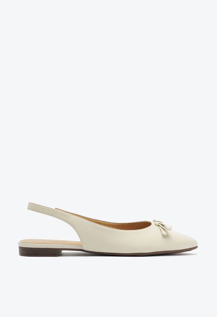 Sapatilha Slingback Laço Minimalista Branca