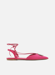 Sapatilha Rosa Arezzo Bico Fino Amarração