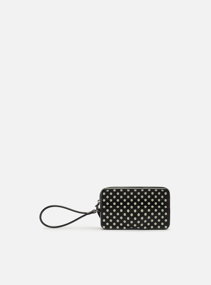 Clutch Média Preta Poá Alça Malu | ZZ MALL