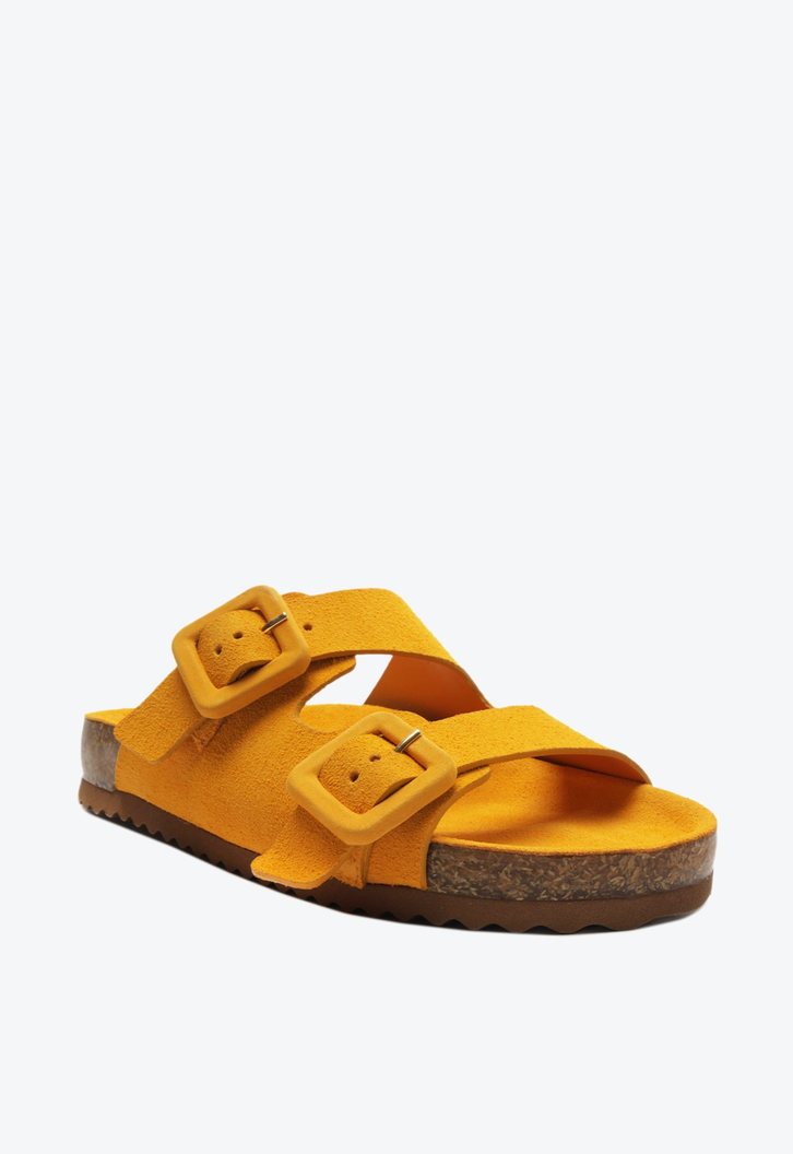 Sandália Papete Enola Suede Amarela